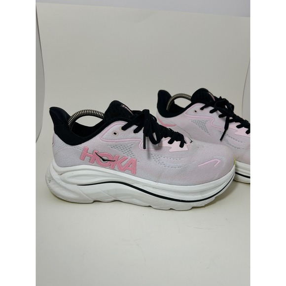 Hoka One One Shoes - Hoka One One Clifton 10 Wide Pink Black Running Shoes Womens 8.5D 1162050 CTNS